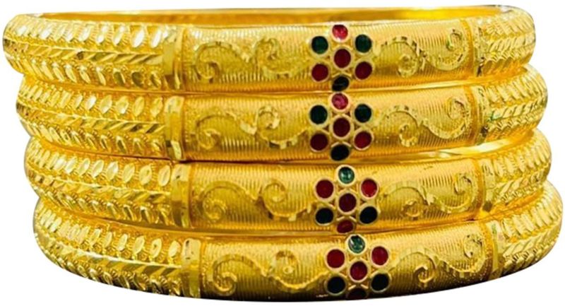 Party Wear Golden Imitation Bangle Set