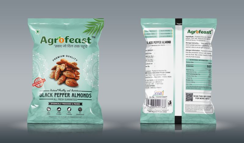Agrofeast Premium Black Pepper Almonds