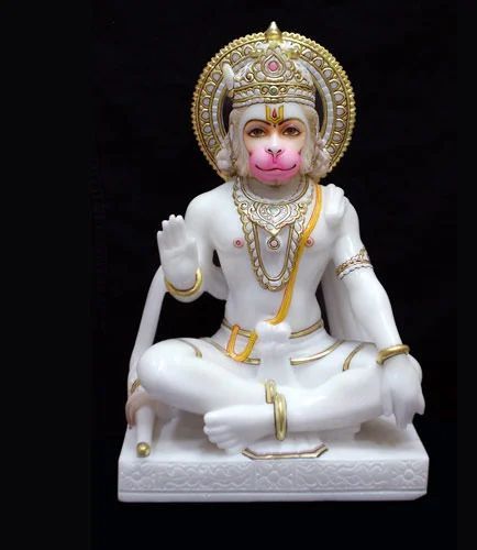 White Marble Hanuman Ji Statue