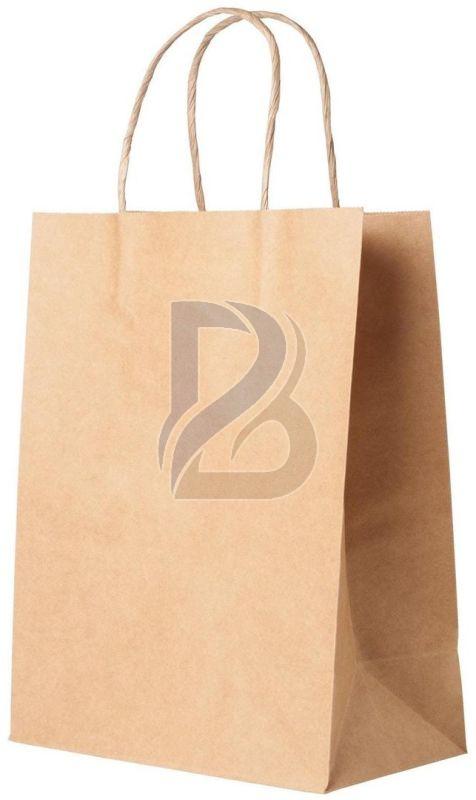 10x5x13 Inch Plain Kraft Paper Handle Bag