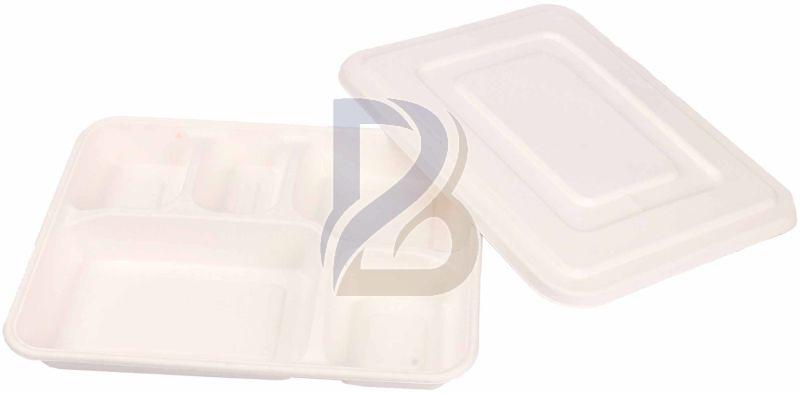 5 Compartment Eco Bagasse Plate