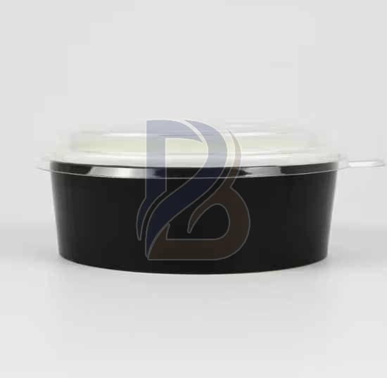 Black Paper Round Bowl With Lid
