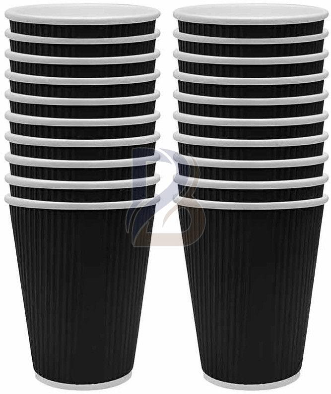 Black Ripple Wrap Hot Coffee Cup