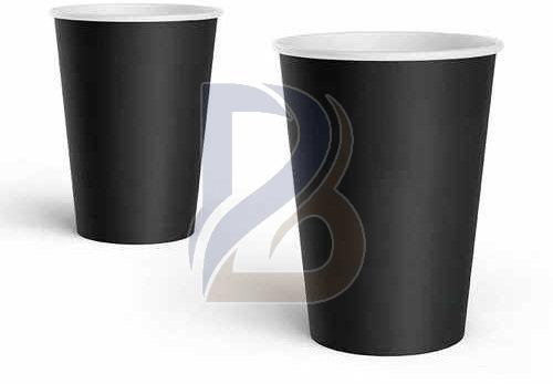 Black Single Wall Hot Coffee Cups