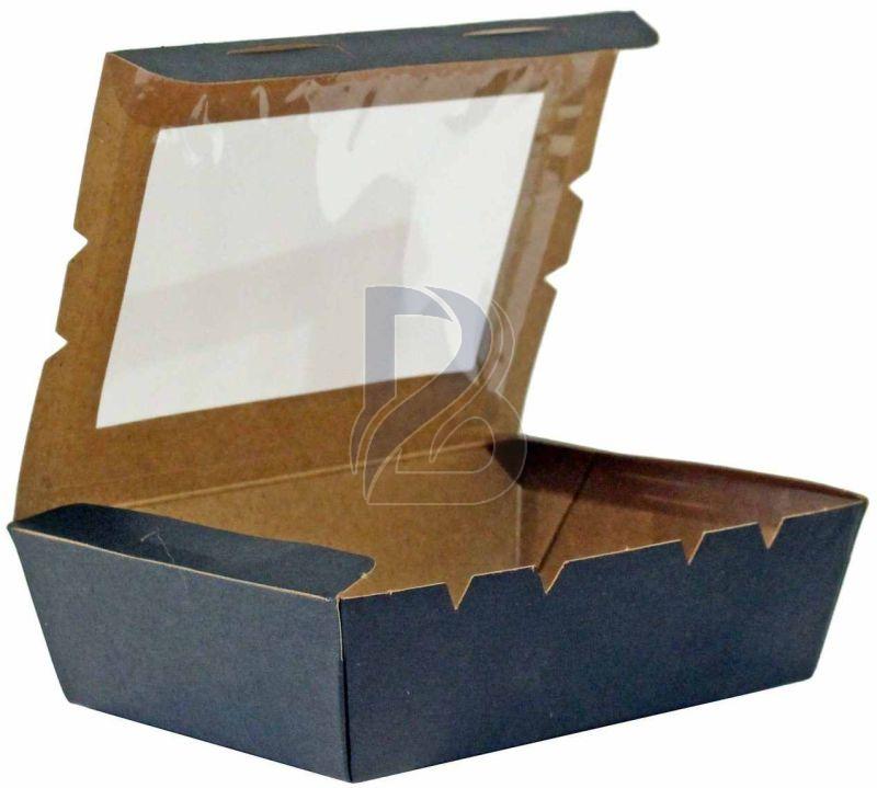 Black Window Paper Lunch Boxes