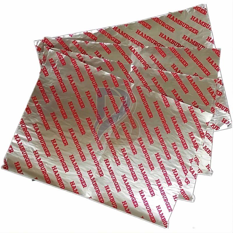 Silver Burger Foil Wrapping Paper