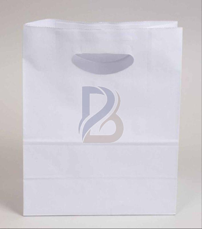 White Take Away D Cut Paper Bag