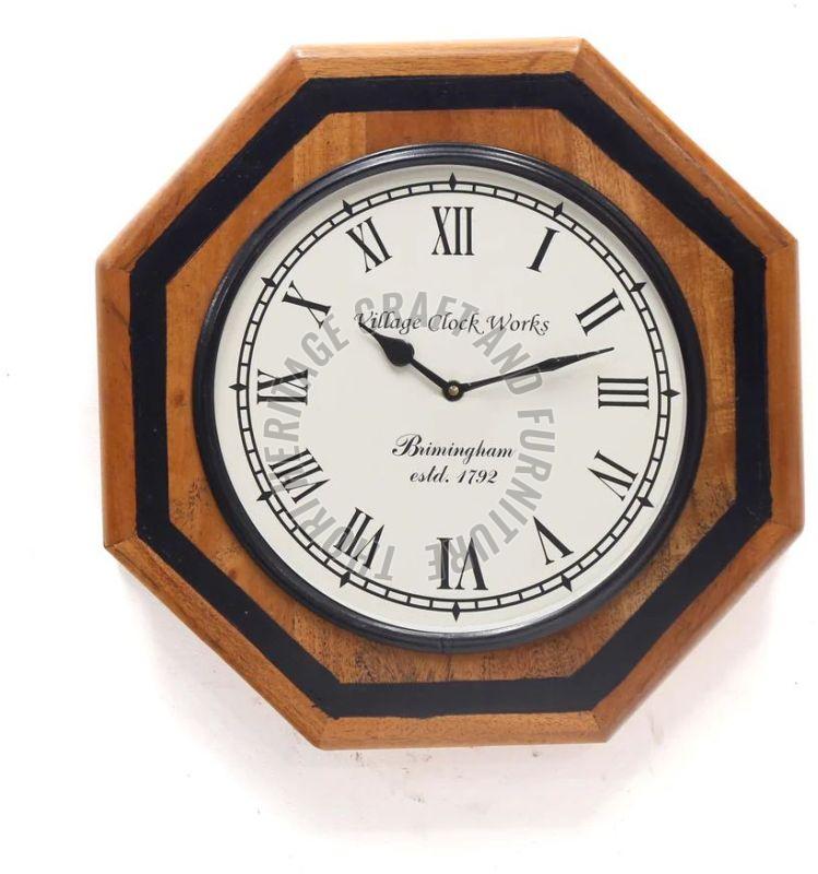 Octagonal Wooden Wall Clocks
