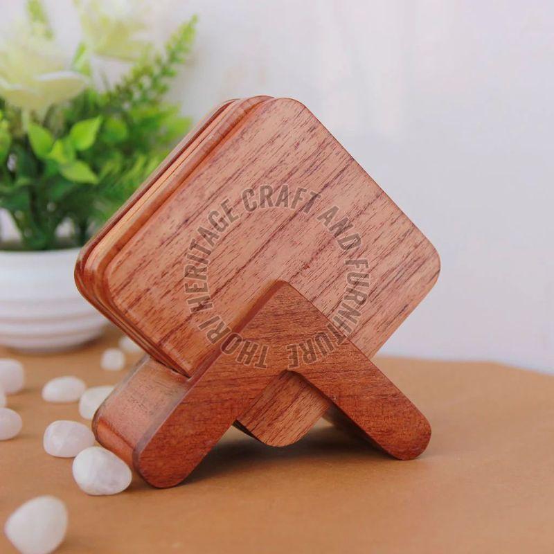 Square Wooden Coaster Set