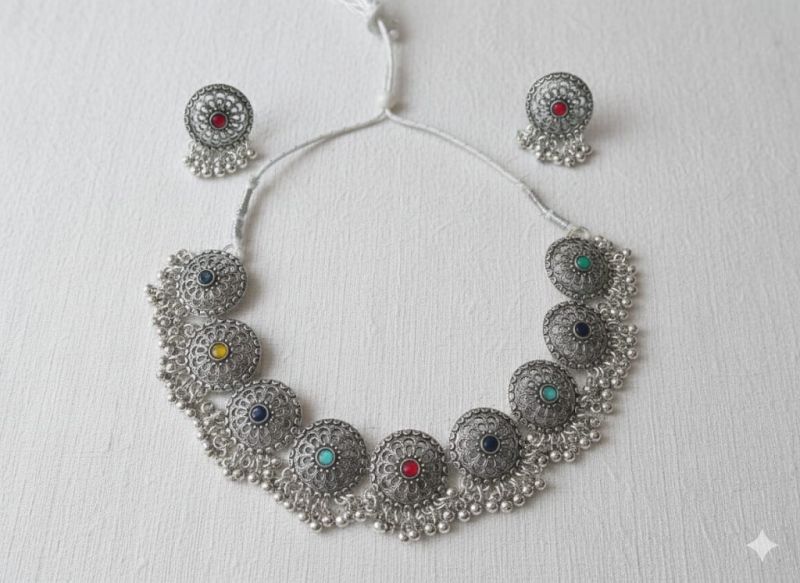 Premium Oxidised Artificial Necklace Set