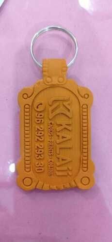 Custom Rubber Keychain with Raised Text