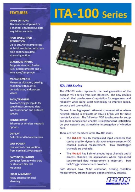 ITA-100 Series  Online Vibration Monitoring System 