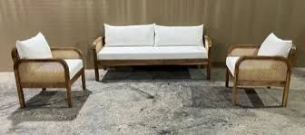 5 Seater Classic Cane Wooden Sofa Set