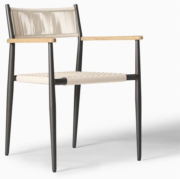 Modern Outdoor Rope & Metal Armchair