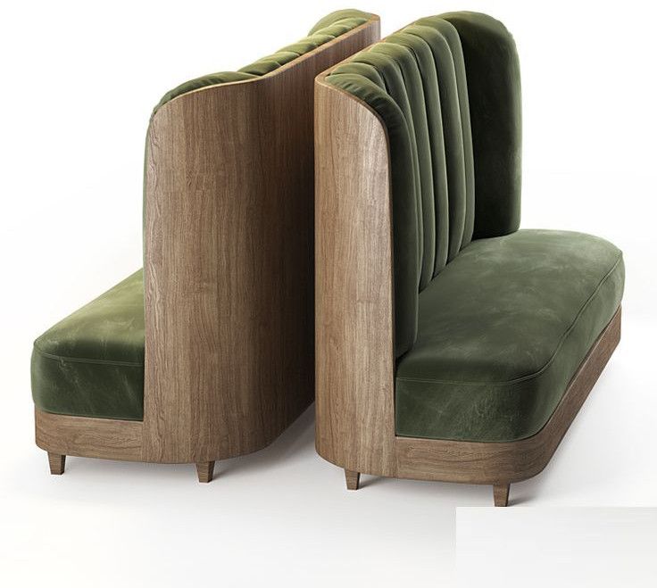 Modern Velvet Booth Seating with Wood Shell