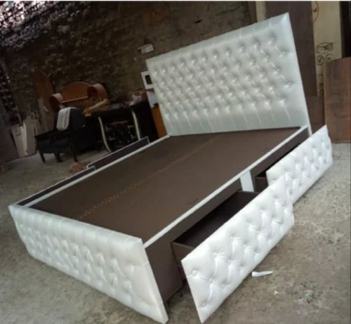 Storage Bed with Side Drawers and Cushioned Back