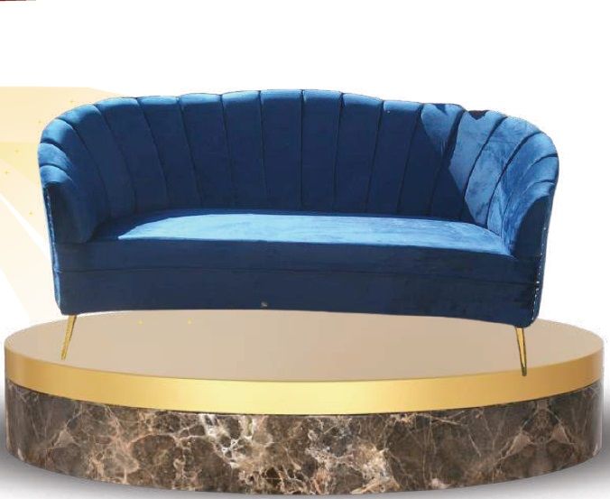 Velvet 4 Seater Wooden Sofa