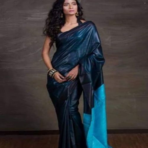 Hand Woven Tasar Staple Silk Saree