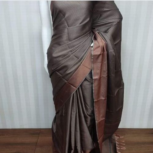 Tissue Staple Saree With Copper Zari Weaving Length Saree