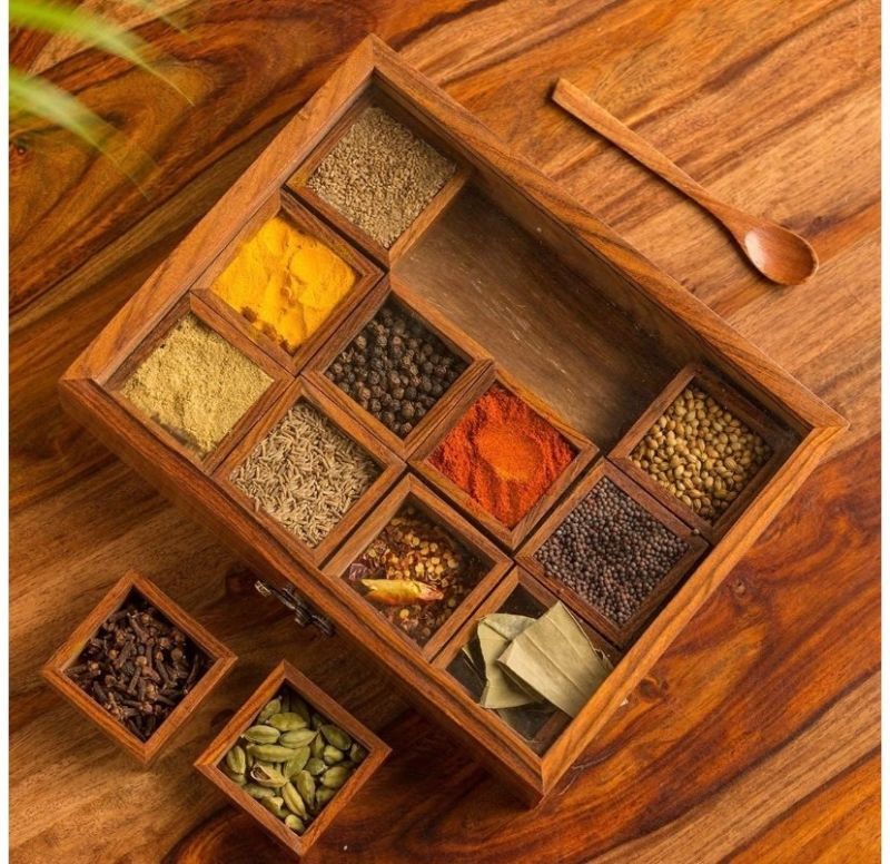 Wood Spice Box