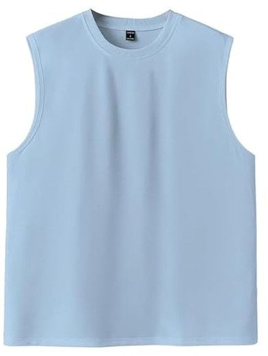 Mens Blue Sleeveless T-Shirts