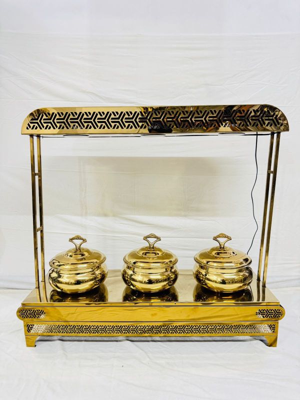3 Partition Copper Chafing Dish