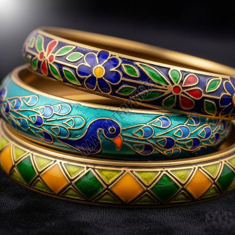 Brass Bangles with Meenakari Enamel Work