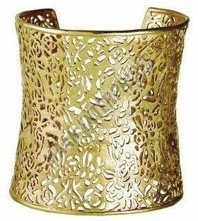 Brass Cuff Bracelet with Enamel Work