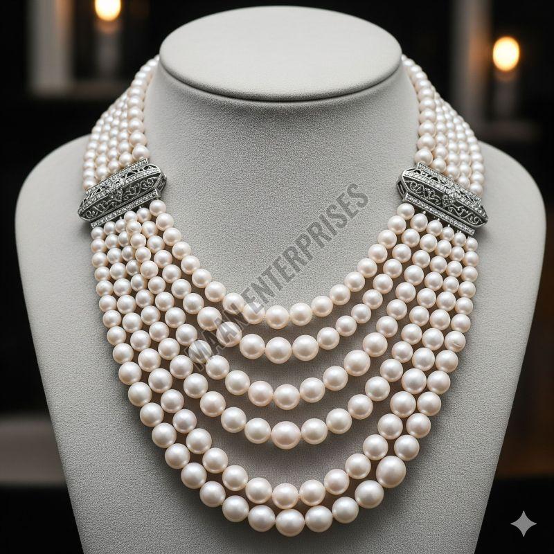 Elegant Multi Strand Pearl Necklace