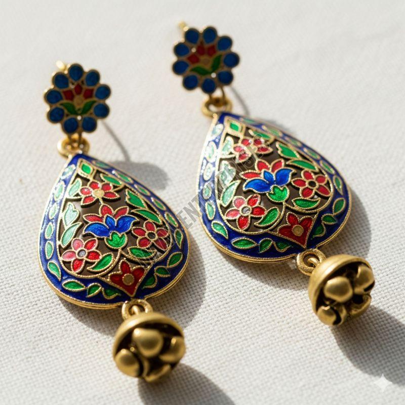 Handcrafted Meenakari Brass Dangle Earrings