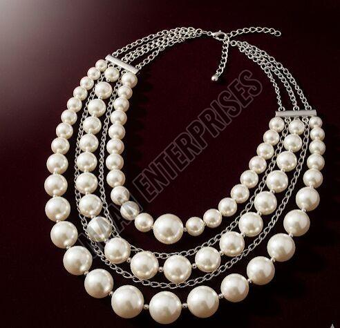 Layered Faux Pearl Necklace