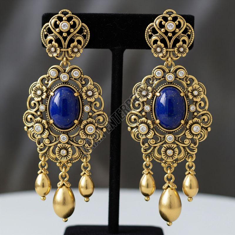 Luxury Brass Dangle Earrings with Zirconia