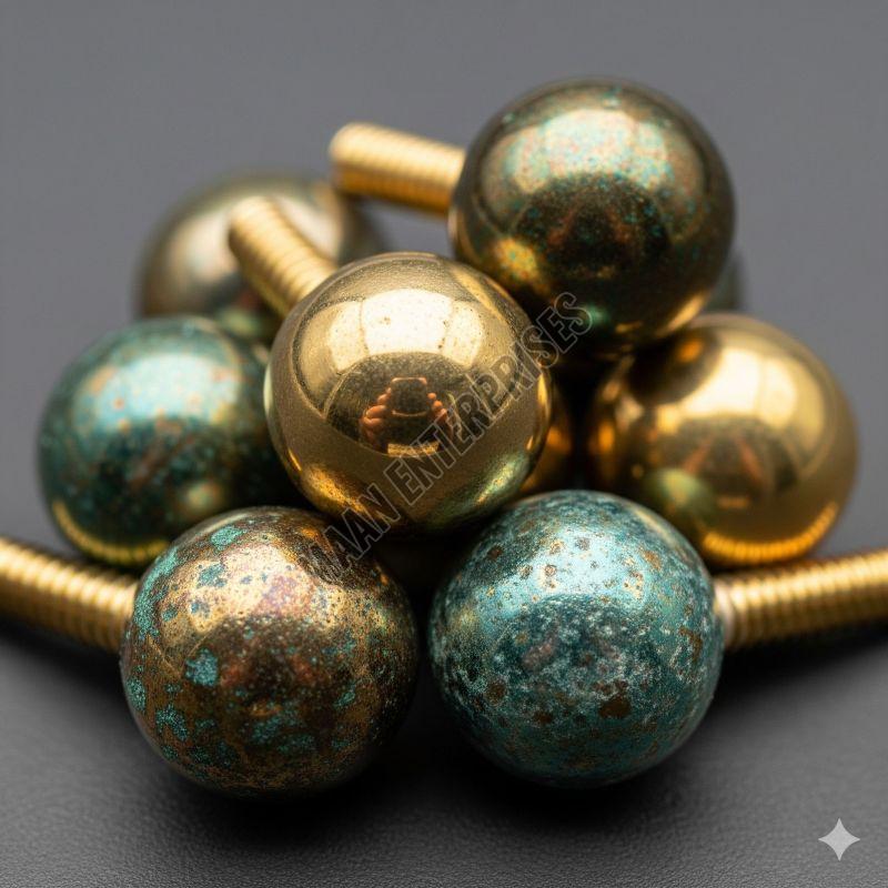 Oxidized Brass Ball Ear Studs