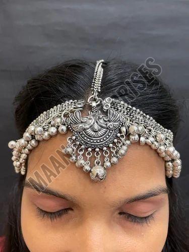 Oxidized Maang Tikka with Ghungroo