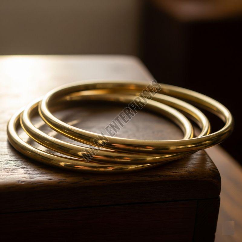 Plain Polished Brass Bangle Set