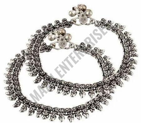 Traditional Oxidized Silver Anklets