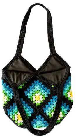 Black Diamond Pattern Crochet Handbags