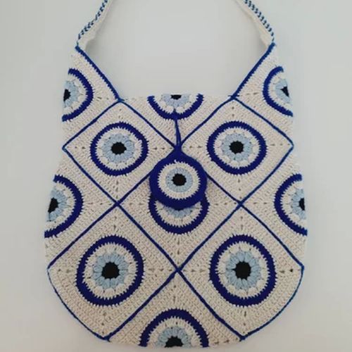 Evil Eye Pattern Crochet Handbags