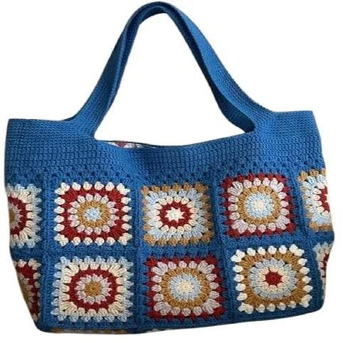Square Pattern Crochet Handbags