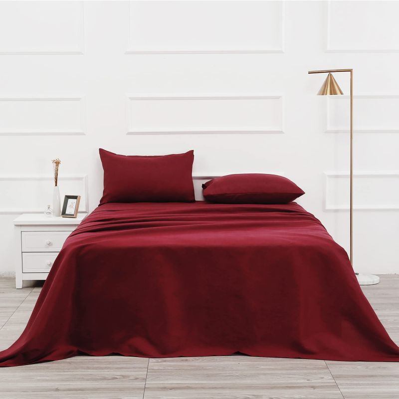 Extra Long 32 Burgundy Bed Sheet Set