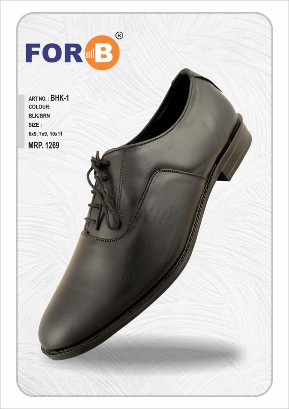 FORB Mens Black Lace Up Formal Derby Shoes