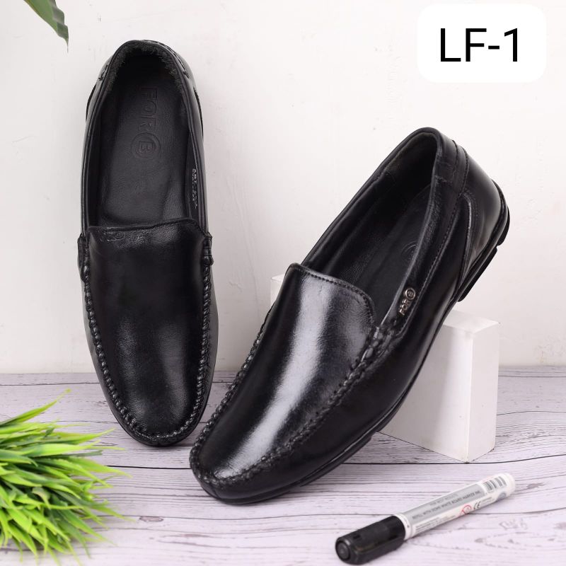 FORB Mens Black Lace Up Formal Loafers