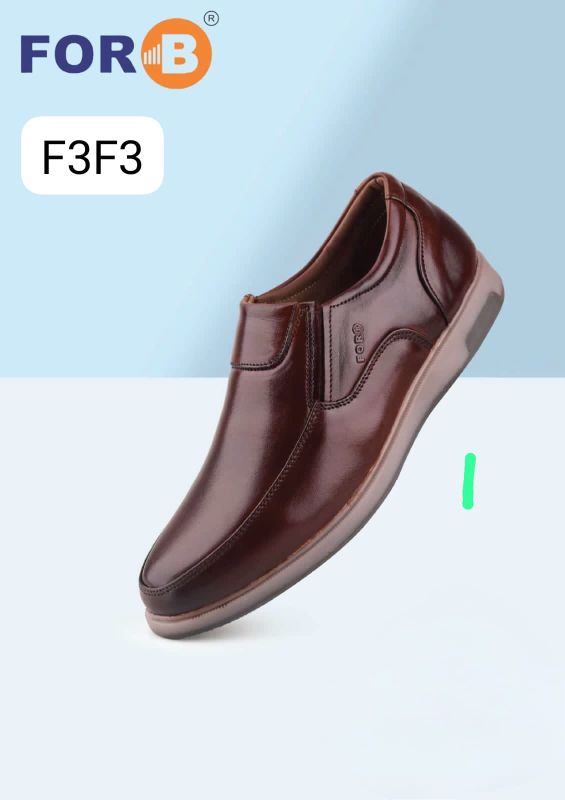 FORB Mens Brown Genuine Leather Semi Formal Shoes
