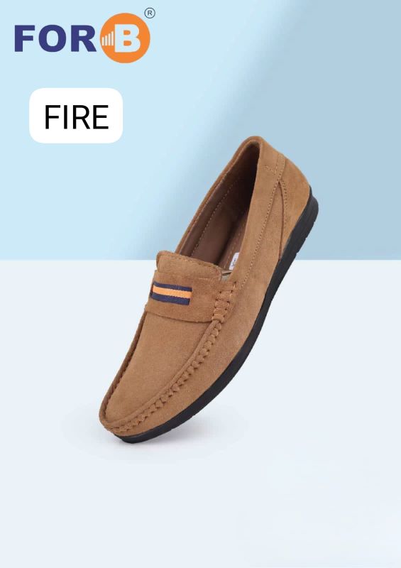 Mens Tan Suede Loafers