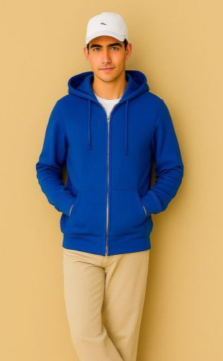 Polycotton Hoodie with Zipper