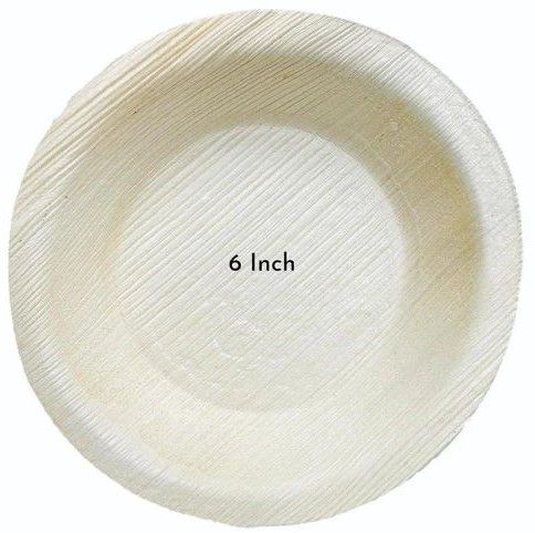 6 Inch Plain Areca Leaf Plate
