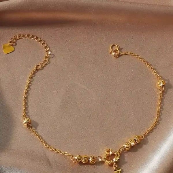 18K Gold Breaded Chain Bracelet for Women