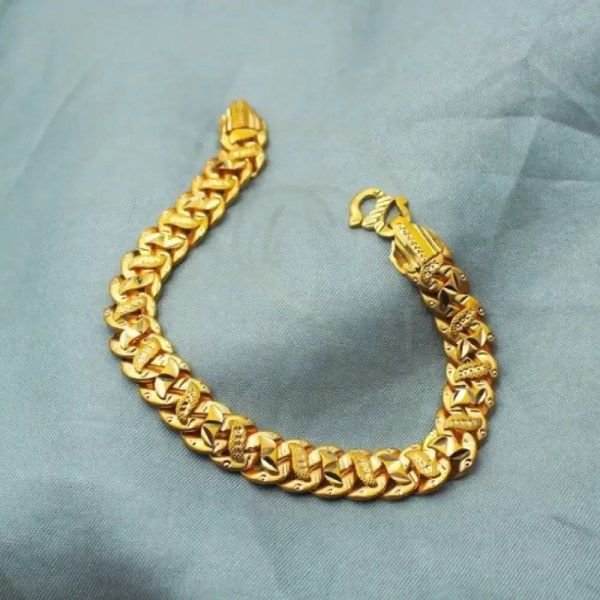 18K Gold Men Wrist Bracelet