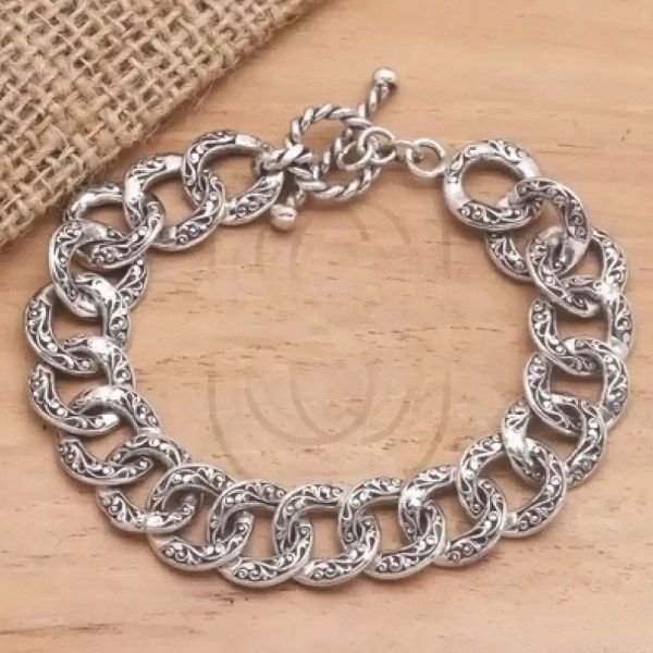 Artisan Crafted Sterling Silver Link Bracelet