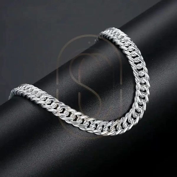 Silver Cuban Link Chain Design Bracelet